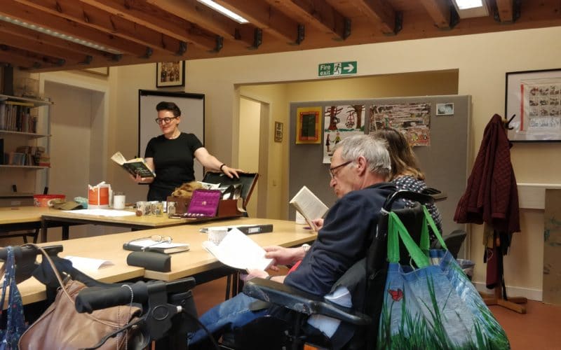 The Reading and Creative Writing activity group enjoys occasional visits from guest authors